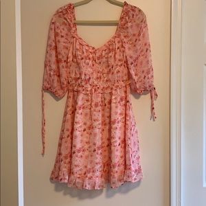 Red Dress Pink floral dress